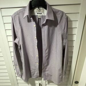 Original Penguin Slim Fit Dress Shirt Purple White Stripe 15.5 32/33